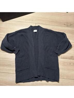 Universal Thread Charcoal Gray Shaker Stitch Open Front Cardigan Sweater XS